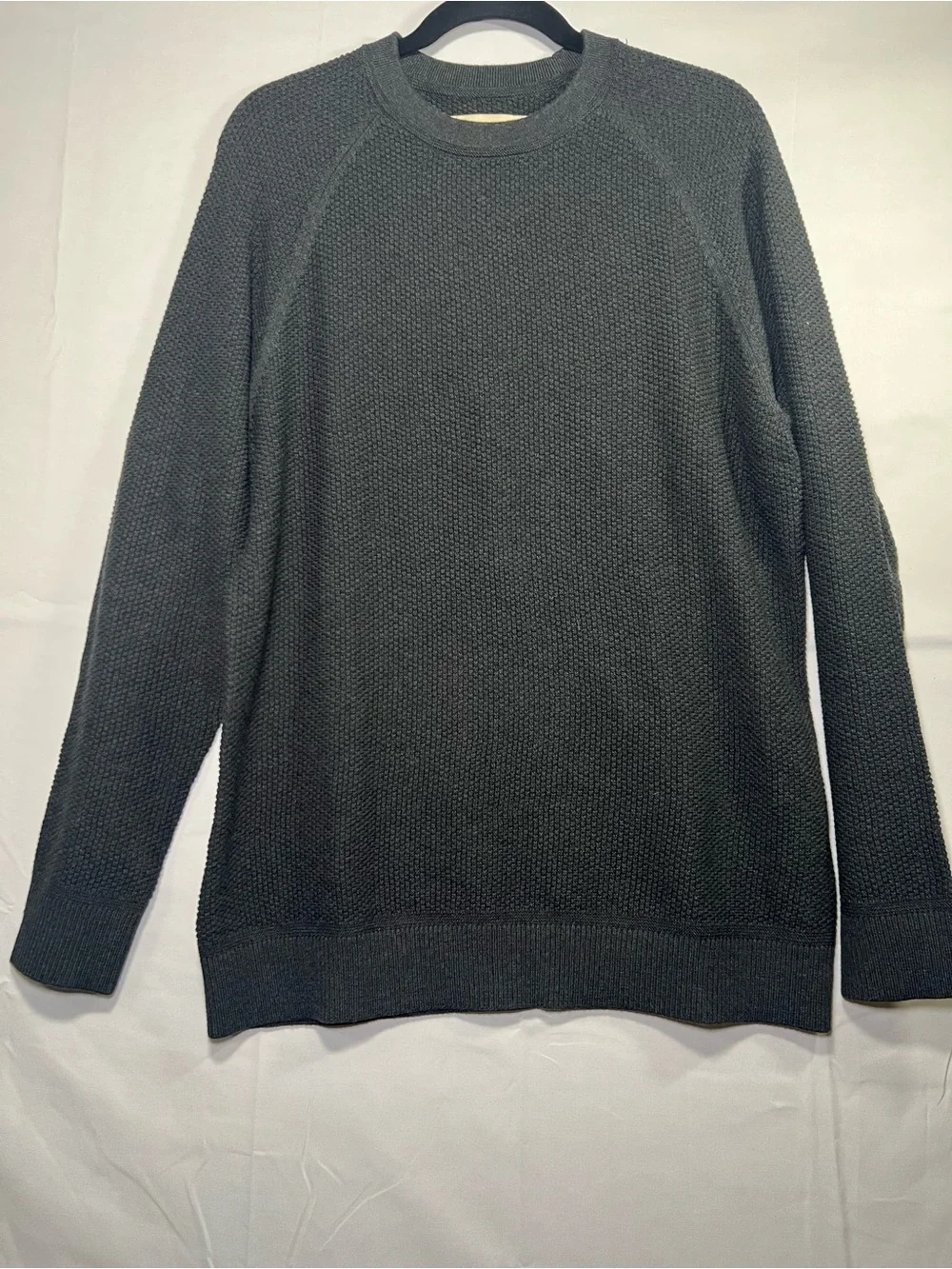 The Normal Brand Men’s Charcoal Gray Textured Crewneck Sweater Medium
